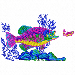 Fishes Embroidery Design 7 Fishes Embroidery Design 7